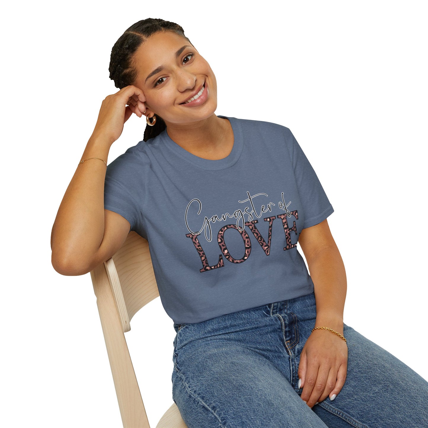 Gangster of Love T-Shirt — Leopard Print Romantic Graphic Tee