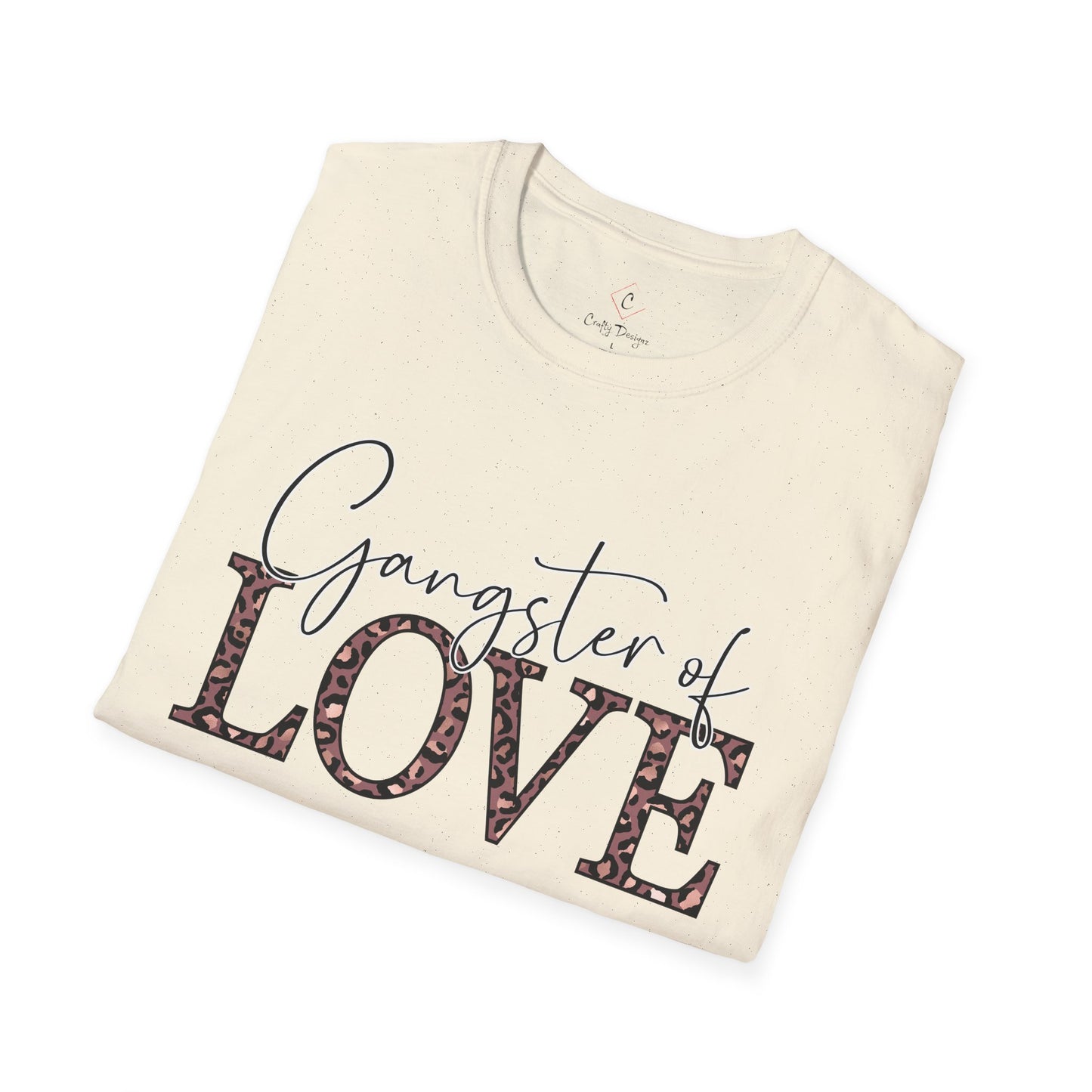 Gangster of Love T-Shirt — Leopard Print Romantic Graphic Tee