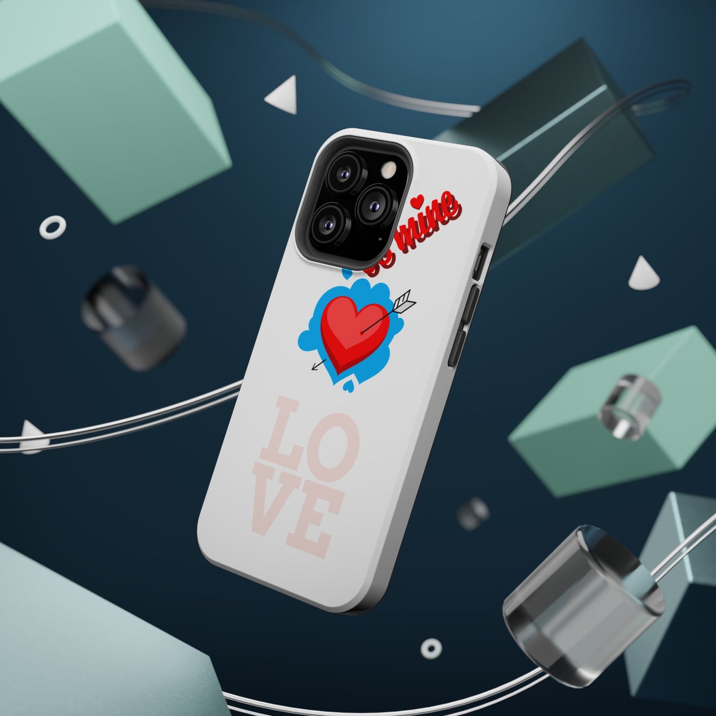 Phone Case — "Be Mine" Heart Love Magnetic Impact-Resistant Case