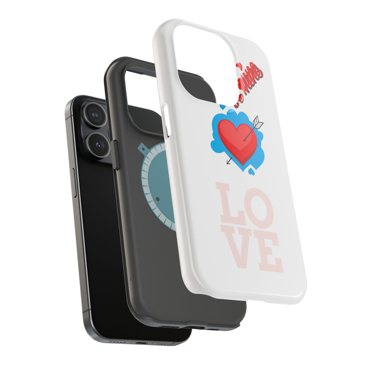 Phone Case — "Be Mine" Heart Love Magnetic Impact-Resistant Case