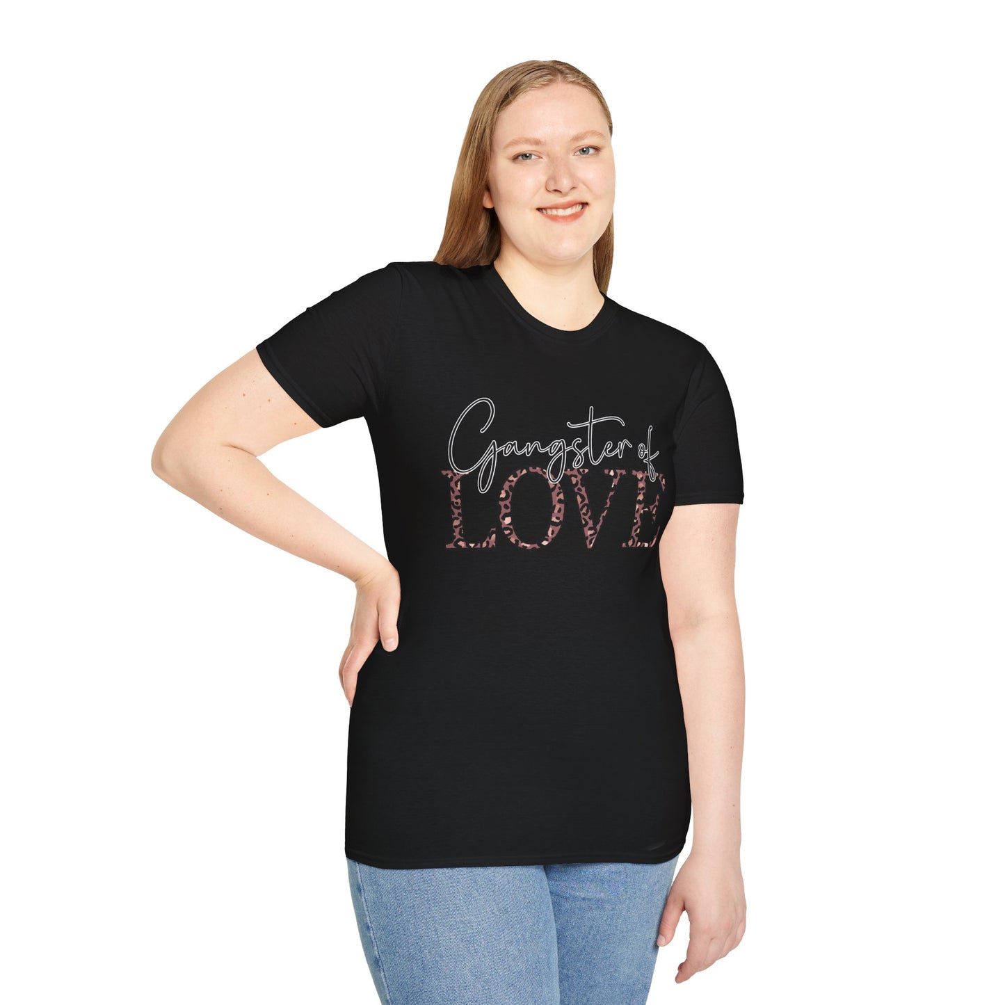 Gangster of Love T-Shirt — Leopard Print Romantic Graphic Tee