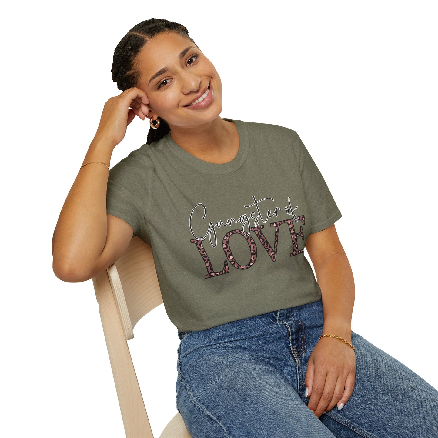 Gangster of Love T-Shirt — Leopard Print Romantic Graphic Tee