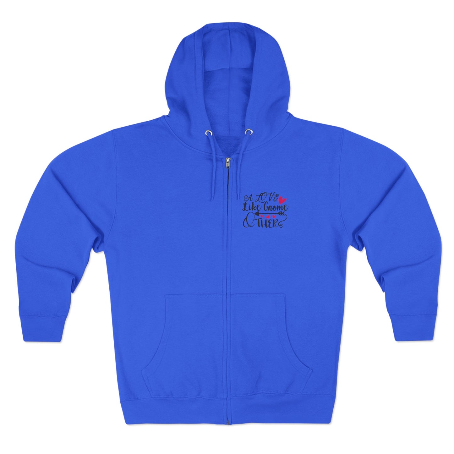 Valentine Gnome Zip Hoodie - Cute Heart Gnome Couples Hoodie