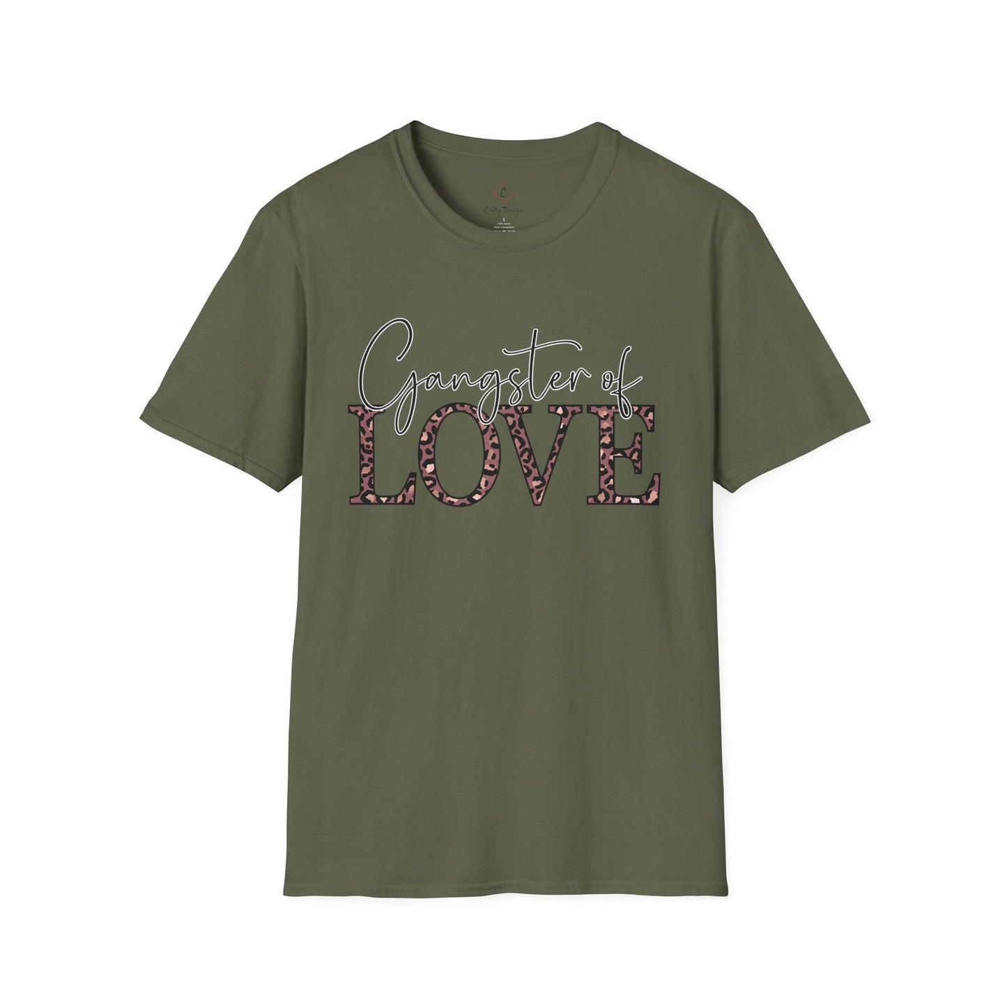 Gangster of Love T-Shirt — Leopard Print Romantic Graphic Tee
