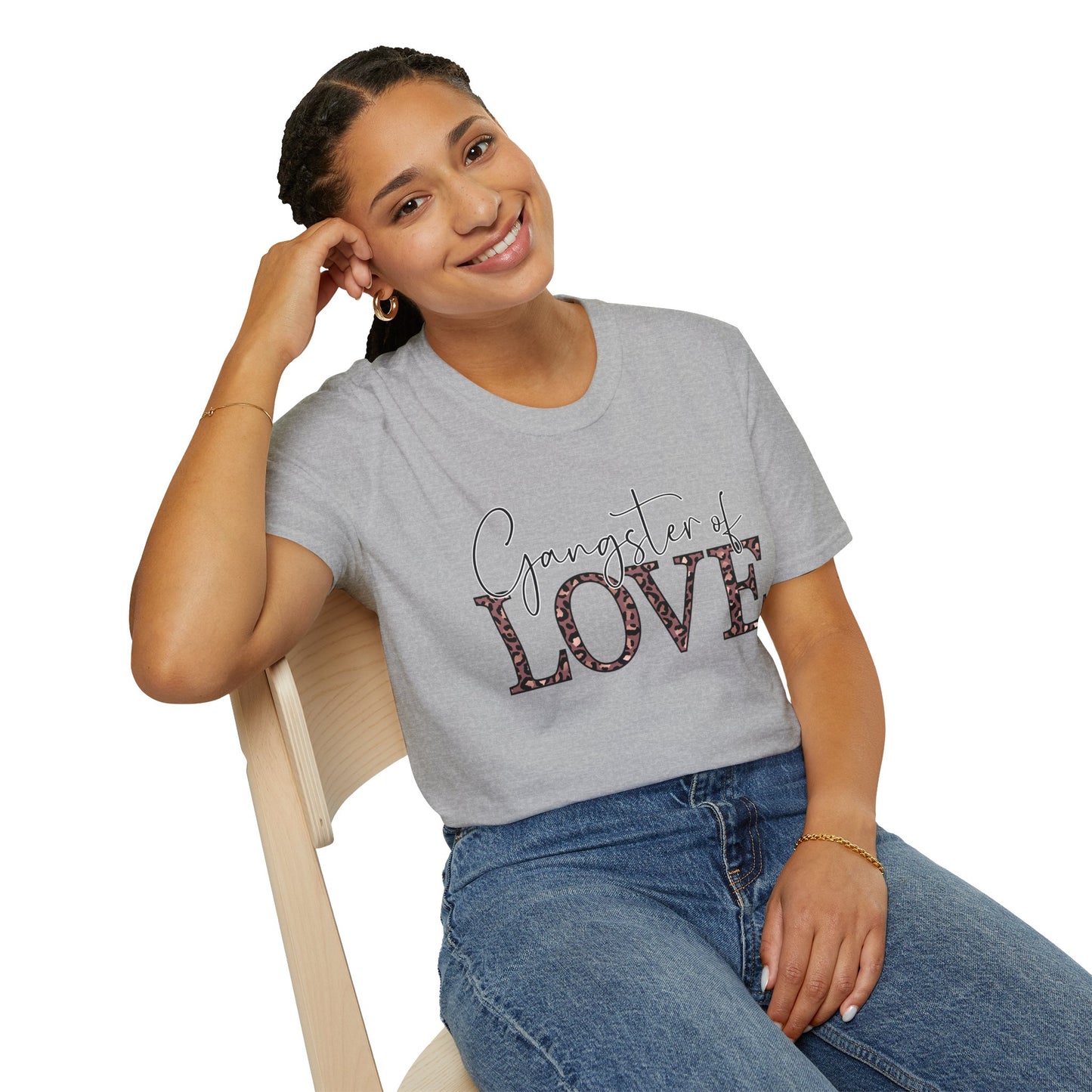 Gangster of Love T-Shirt — Leopard Print Romantic Graphic Tee