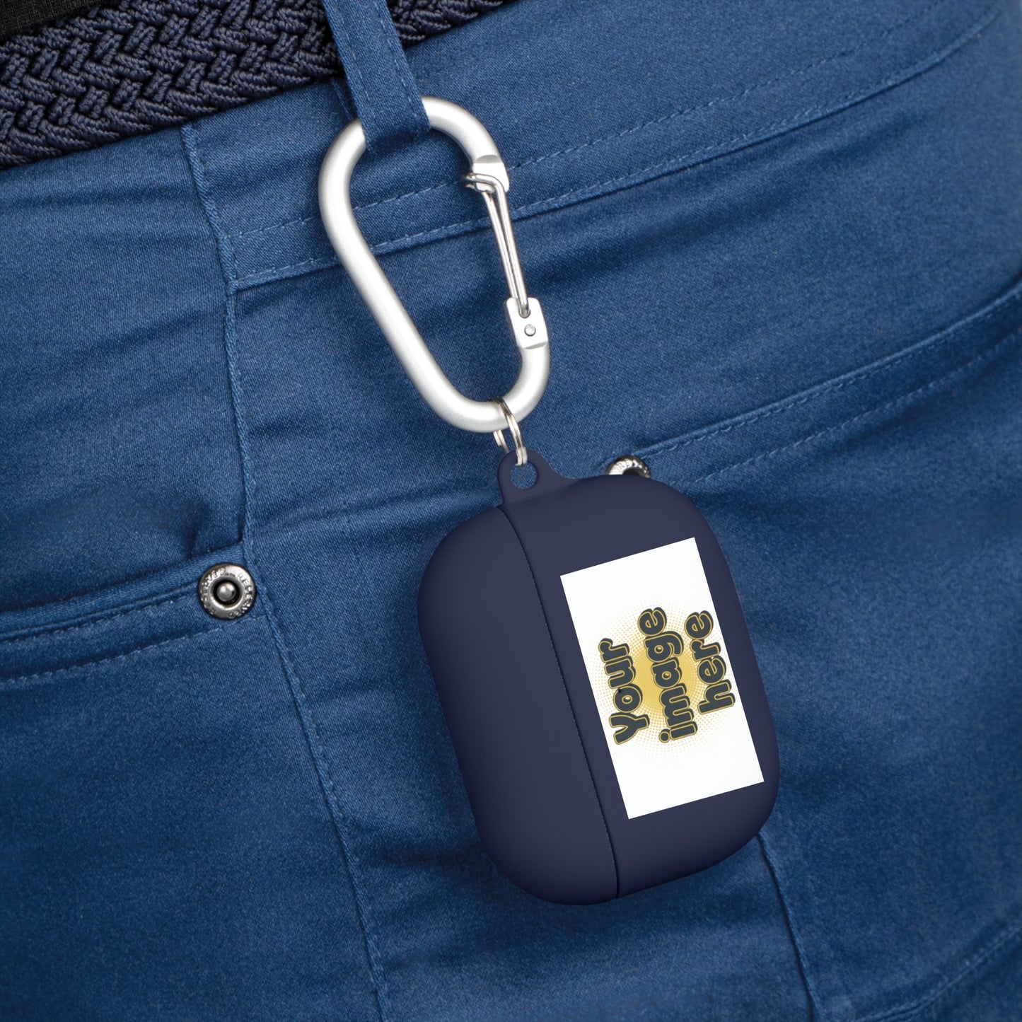 Customizable AirPods Case - Personalized Image or Text Silicone Cover with Carabiner