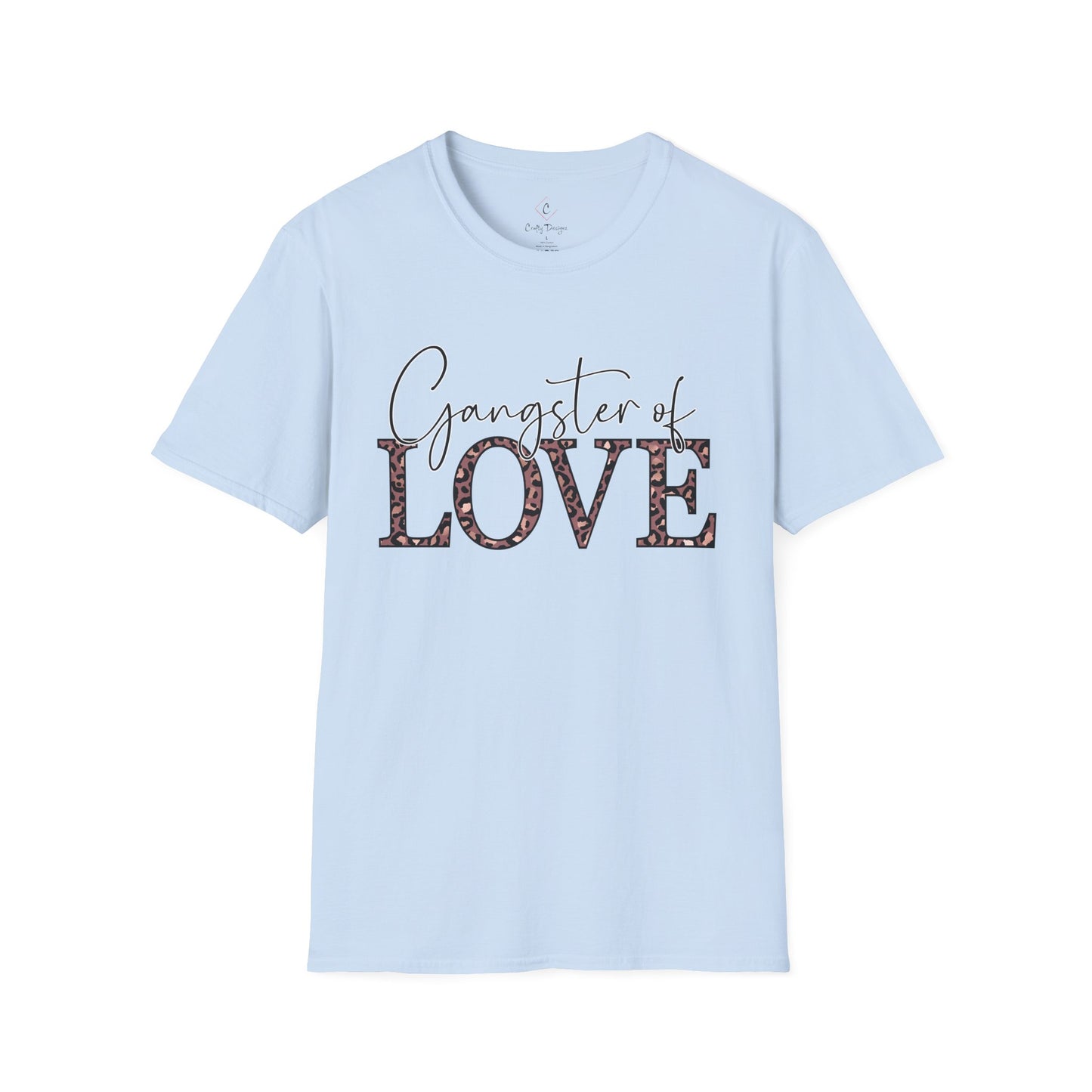 Gangster of Love T-Shirt — Leopard Print Romantic Graphic Tee