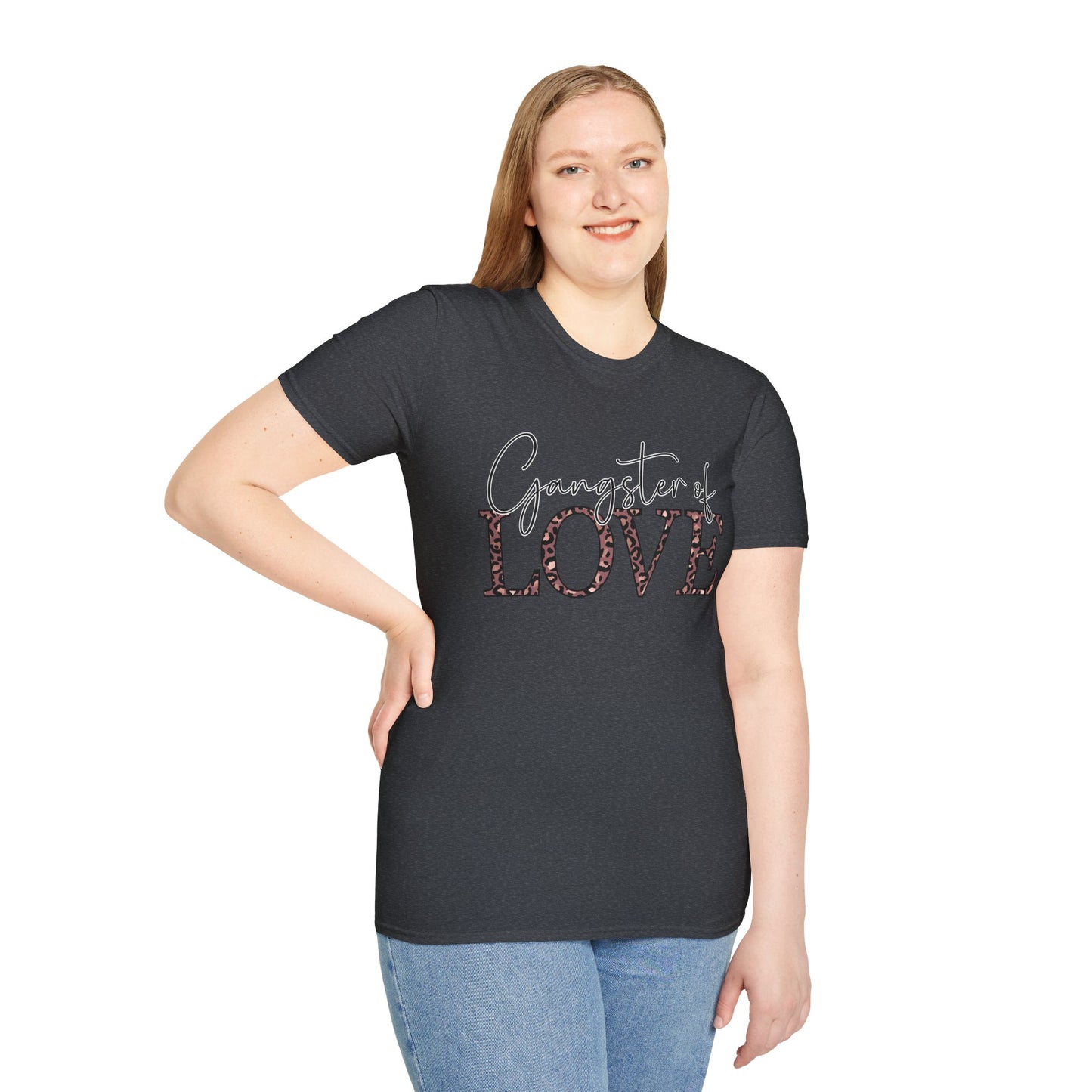Gangster of Love T-Shirt — Leopard Print Romantic Graphic Tee