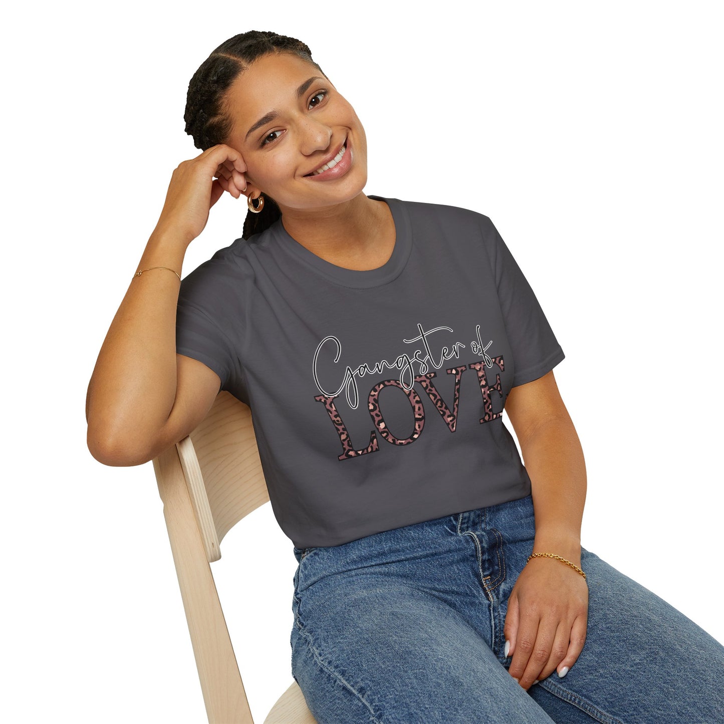 Gangster of Love T-Shirt — Leopard Print Romantic Graphic Tee