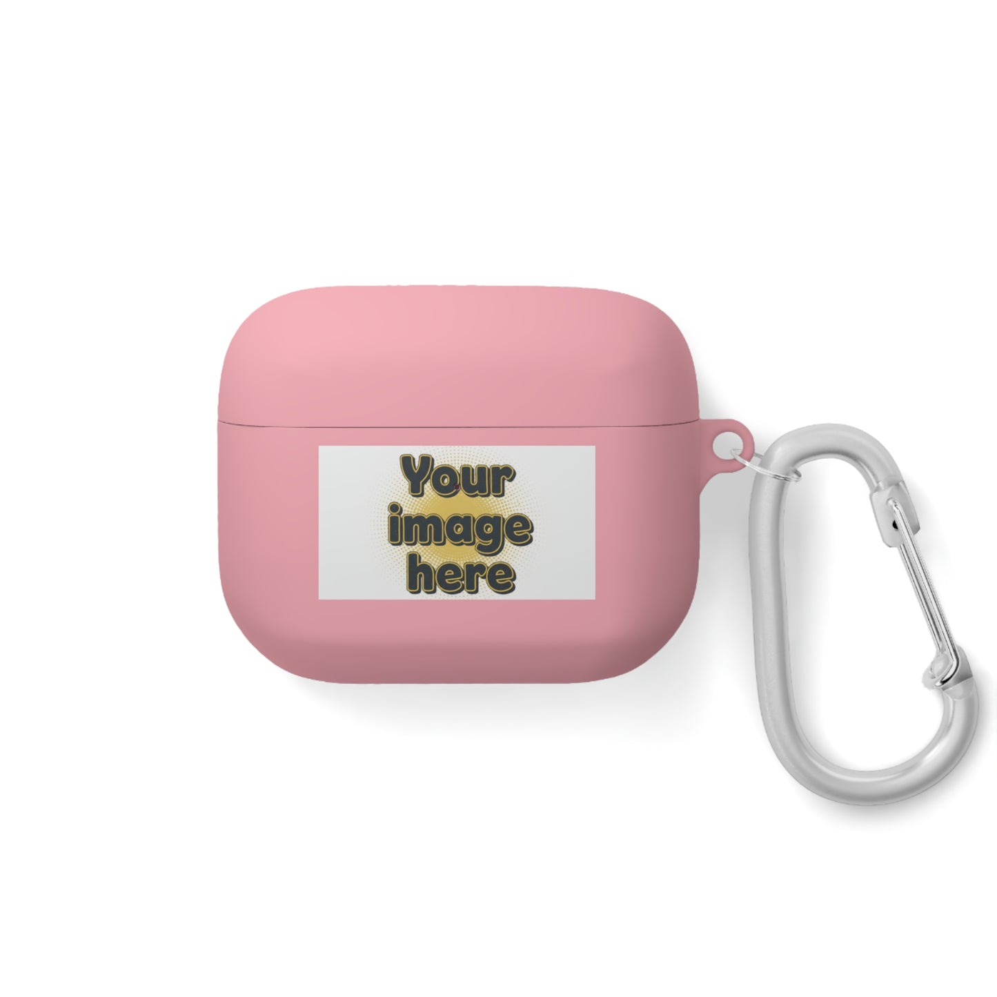 Customizable AirPods Case - Personalized Image or Text Silicone Cover with Carabiner