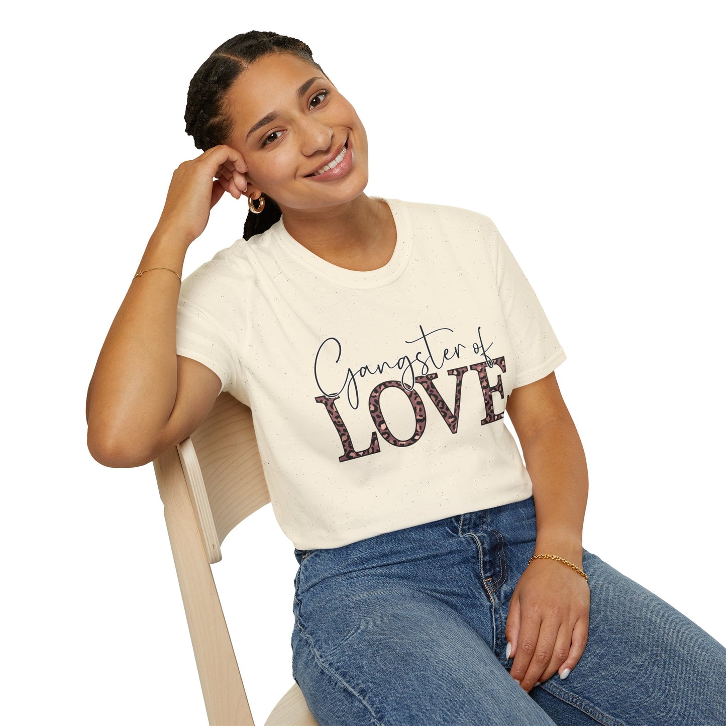 Gangster of Love T-Shirt — Leopard Print Romantic Graphic Tee