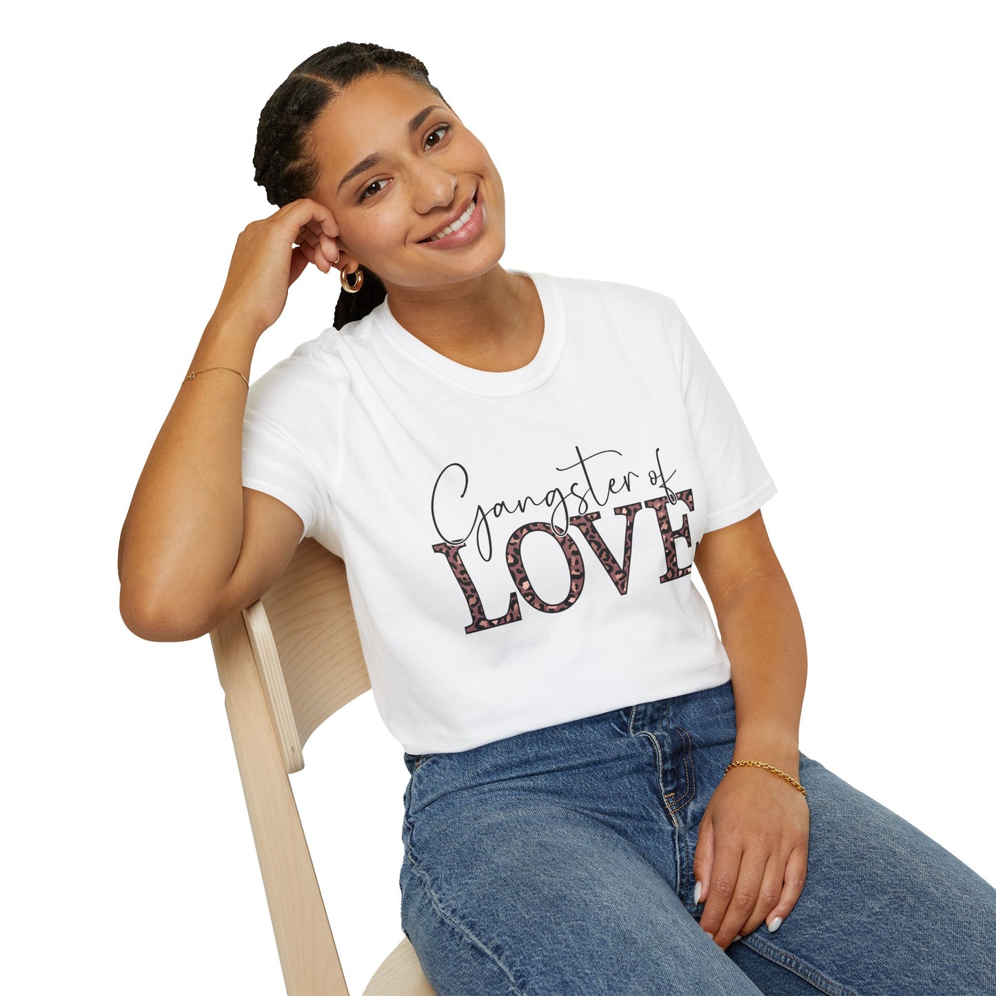 Gangster of Love T-Shirt — Leopard Print Romantic Graphic Tee
