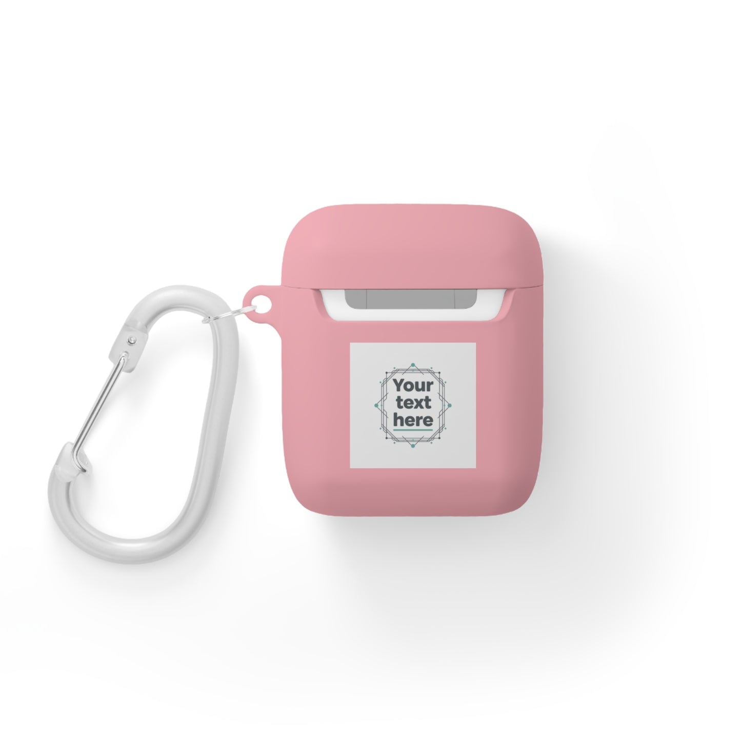 Customizable AirPods Case - Personalized Image or Text Silicone Cover with Carabiner