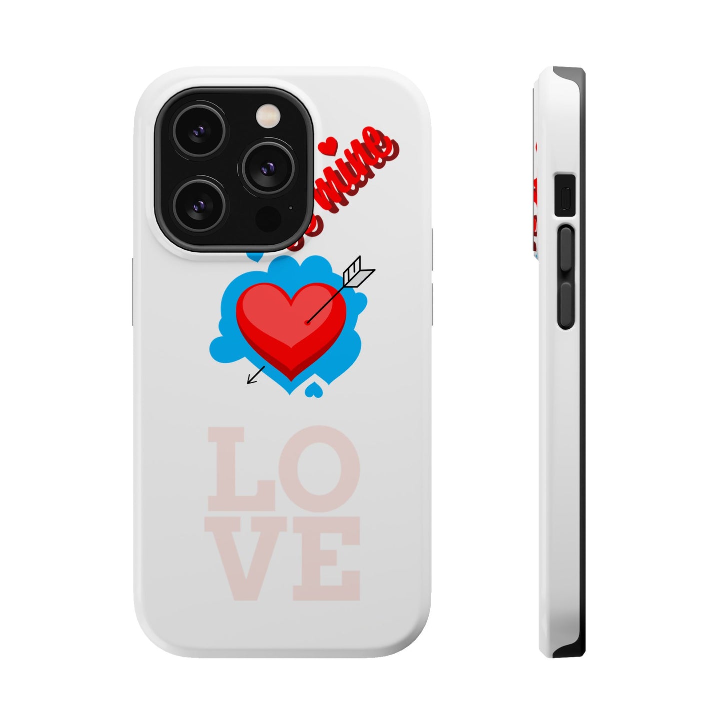 Phone Case — "Be Mine" Heart Love Magnetic Impact-Resistant Case