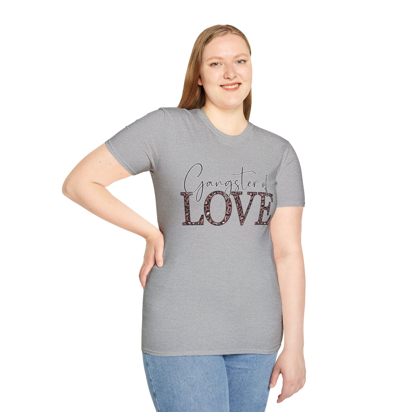 Gangster of Love T-Shirt — Leopard Print Romantic Graphic Tee