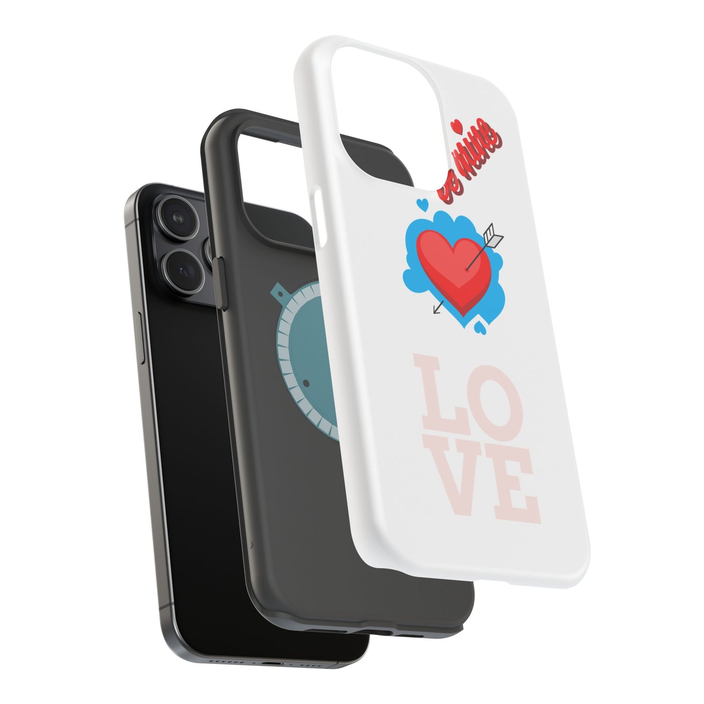 Phone Case — "Be Mine" Heart Love Magnetic Impact-Resistant Case