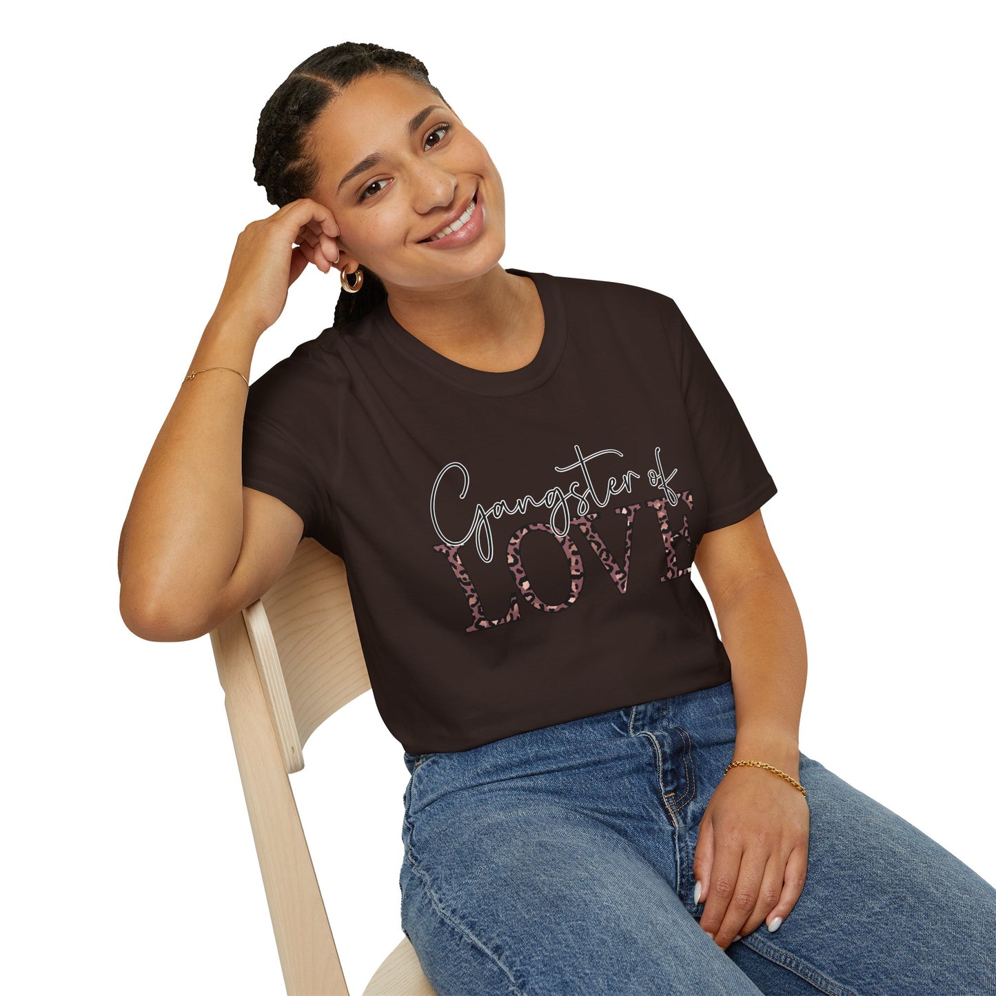 Gangster of Love T-Shirt — Leopard Print Romantic Graphic Tee