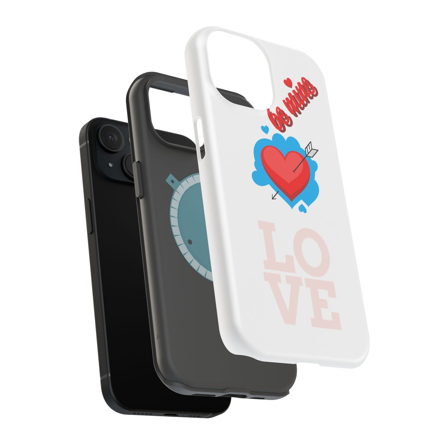 Phone Case — "Be Mine" Heart Love Magnetic Impact-Resistant Case