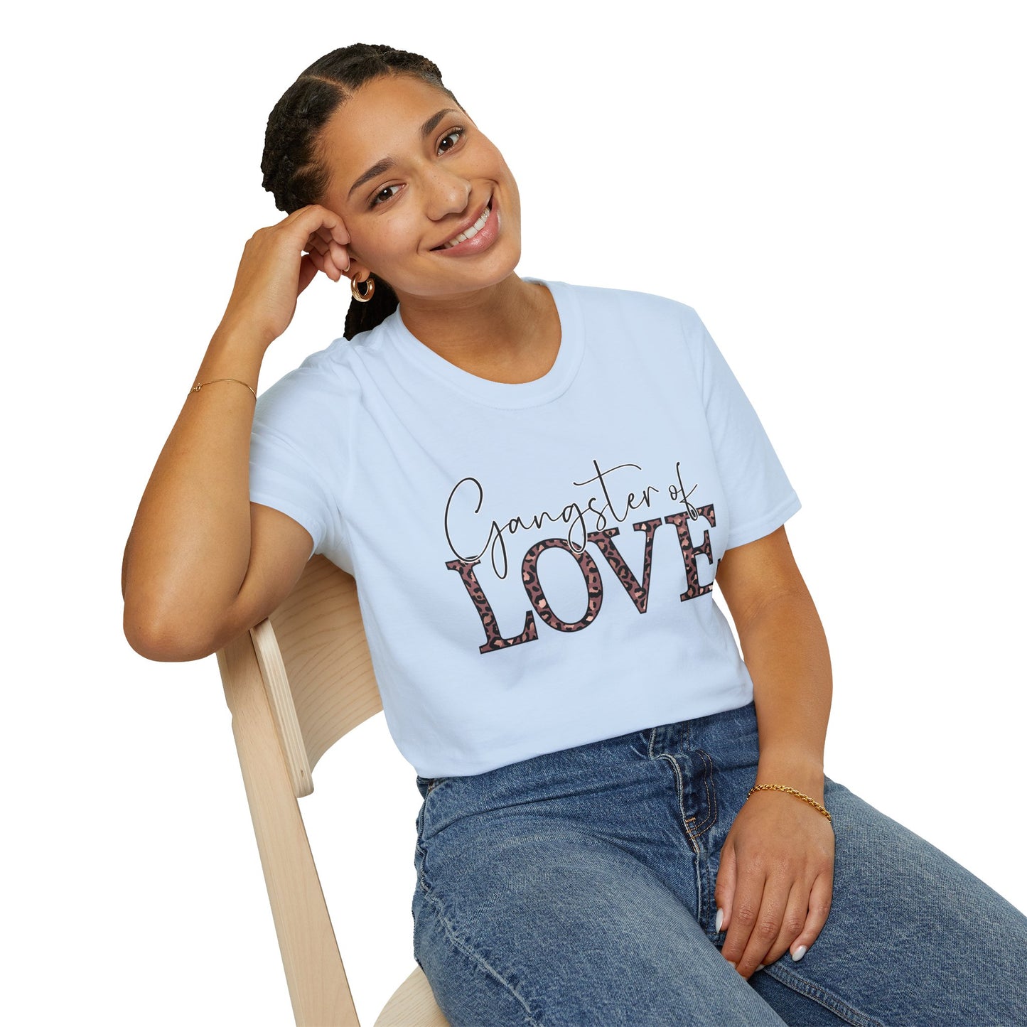Gangster of Love T-Shirt — Leopard Print Romantic Graphic Tee