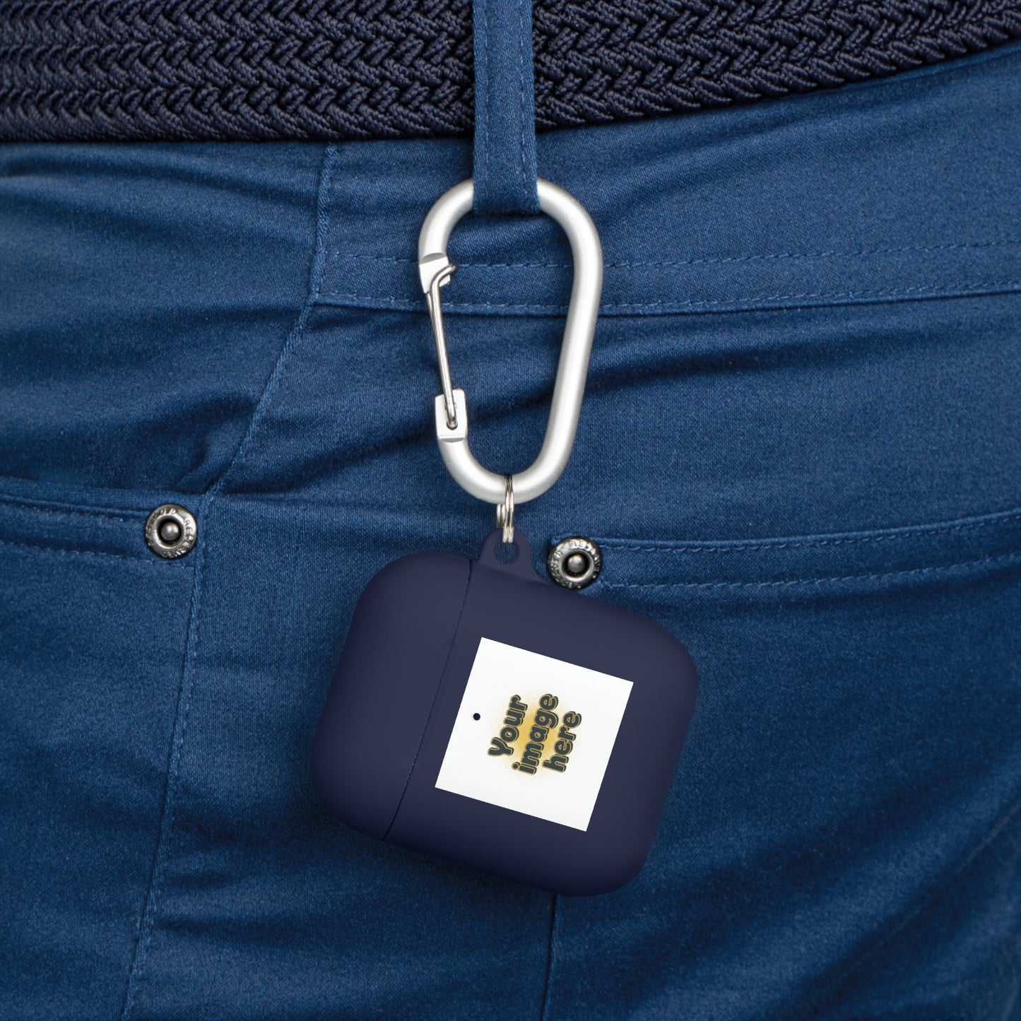 Customizable AirPods Case - Personalized Image or Text Silicone Cover with Carabiner