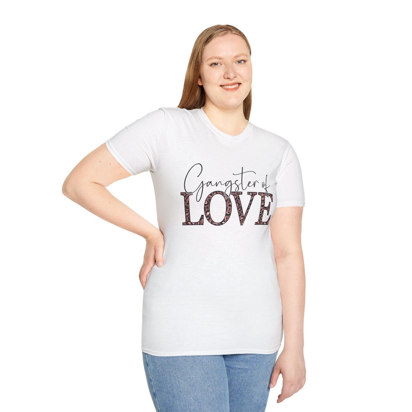 Gangster of Love T-Shirt — Leopard Print Romantic Graphic Tee