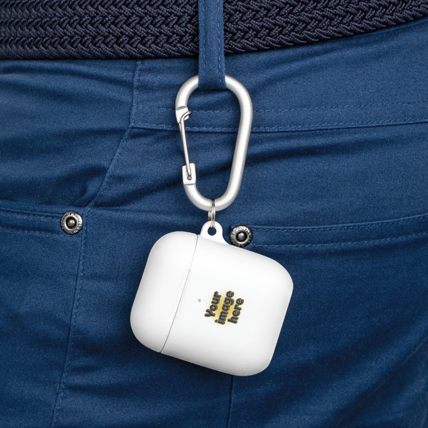 Customizable AirPods Case - Personalized Image or Text Silicone Cover with Carabiner