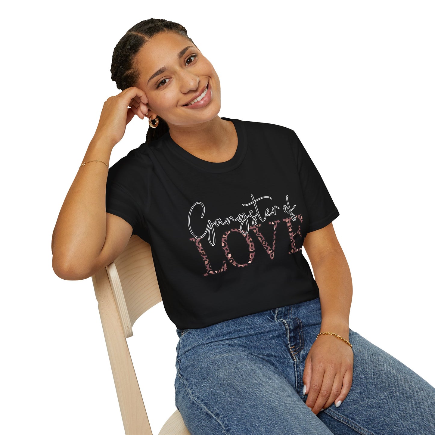 Gangster of Love T-Shirt — Leopard Print Romantic Graphic Tee