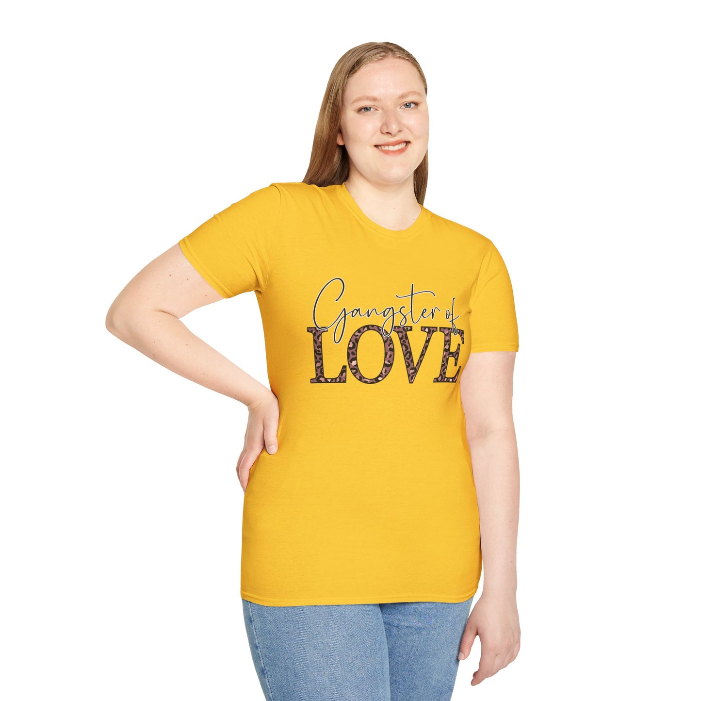 Gangster of Love T-Shirt — Leopard Print Romantic Graphic Tee