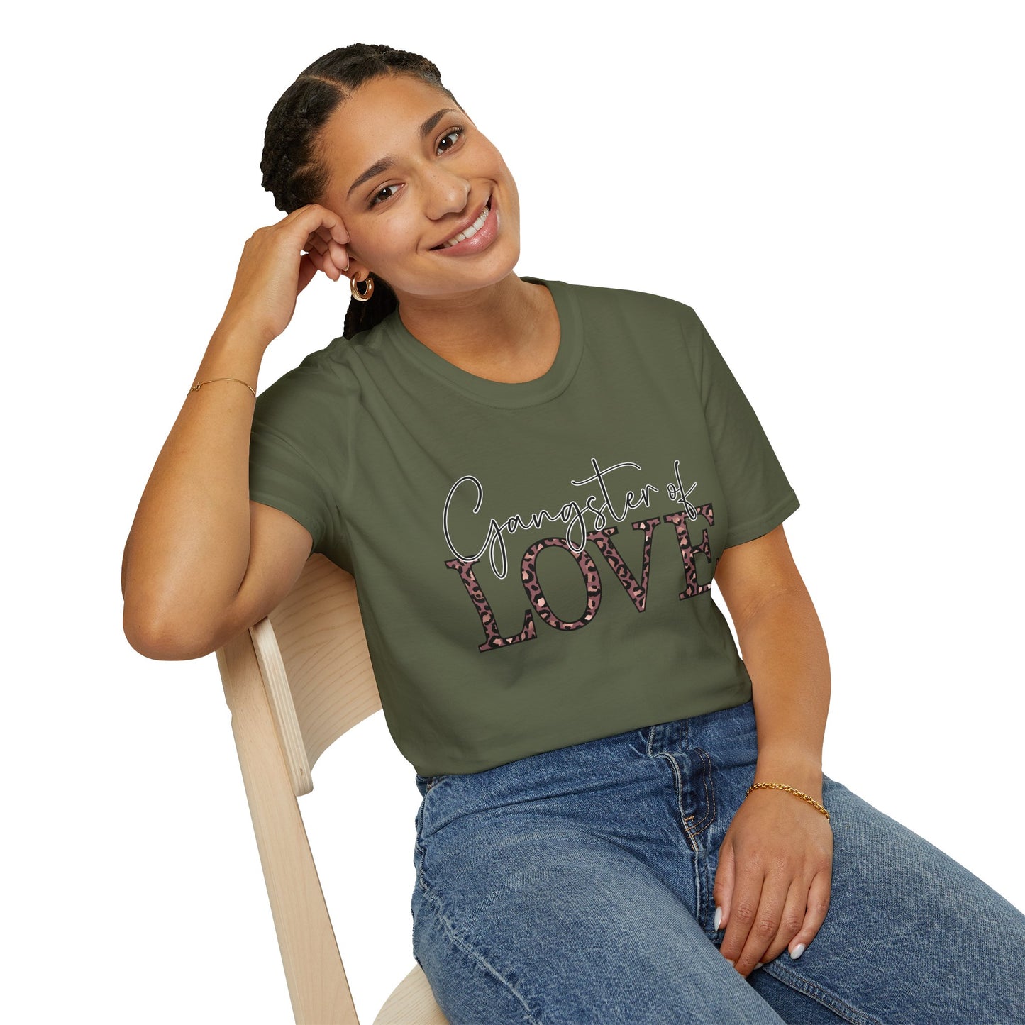Gangster of Love T-Shirt — Leopard Print Romantic Graphic Tee