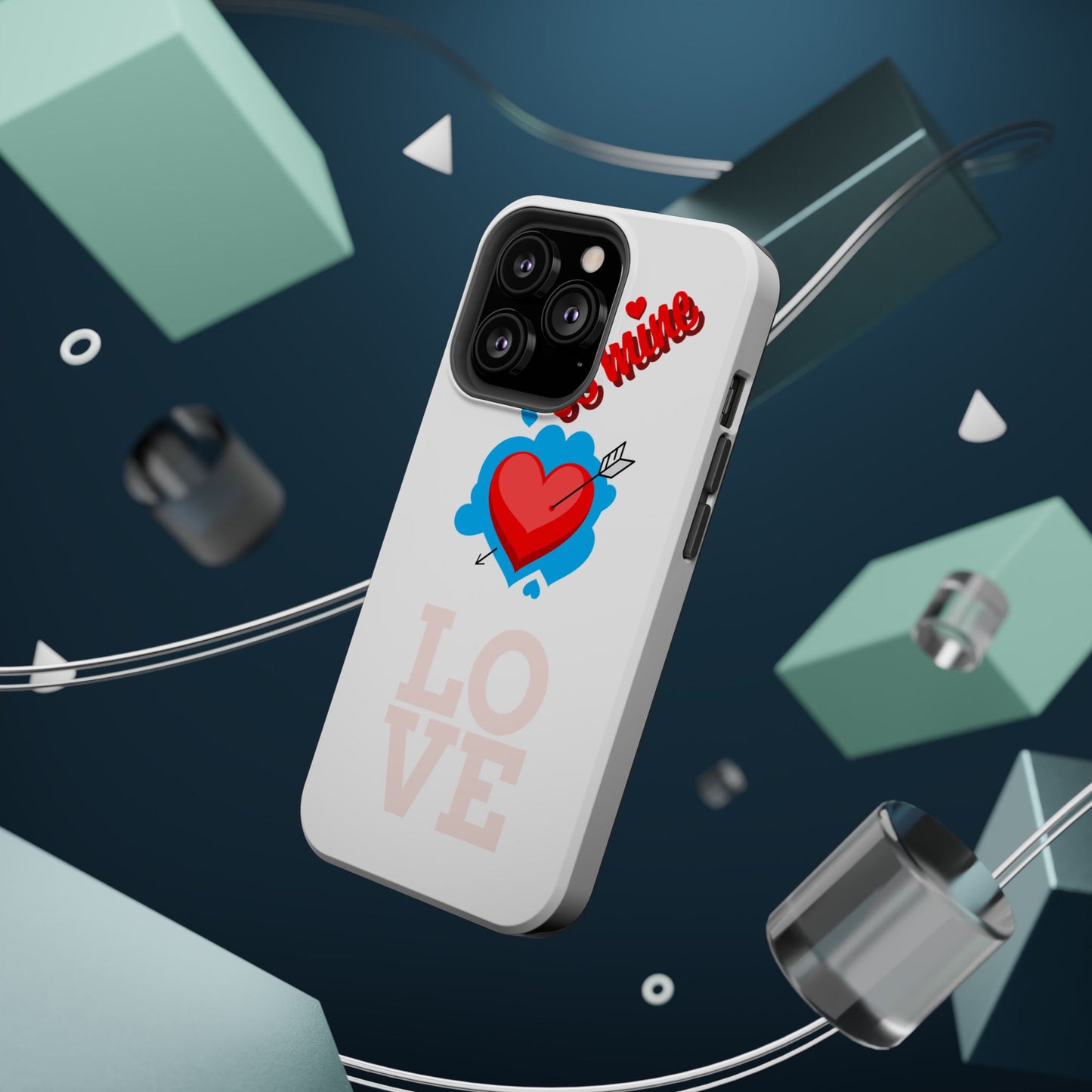 Phone Case — "Be Mine" Heart Love Magnetic Impact-Resistant Case