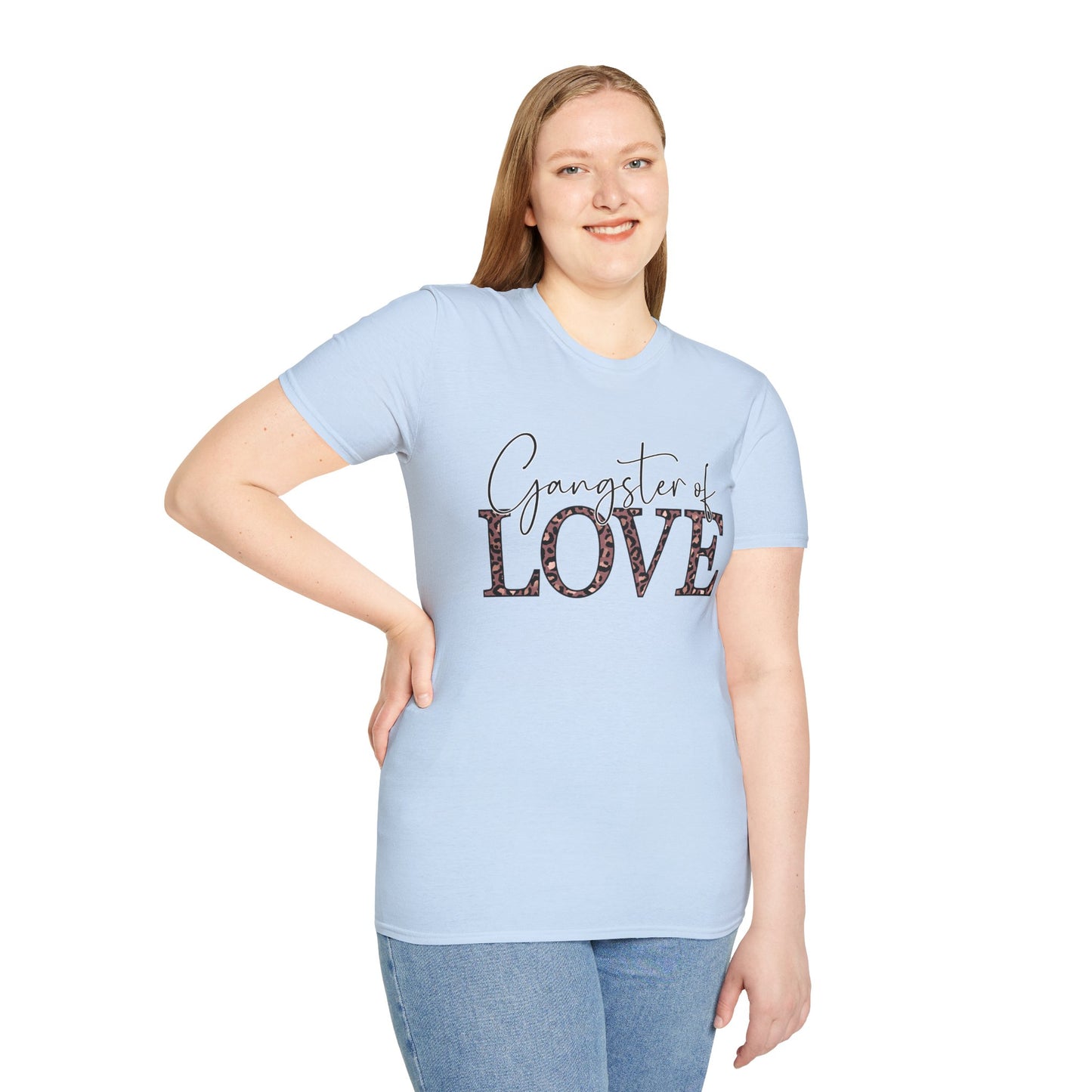 Gangster of Love T-Shirt — Leopard Print Romantic Graphic Tee