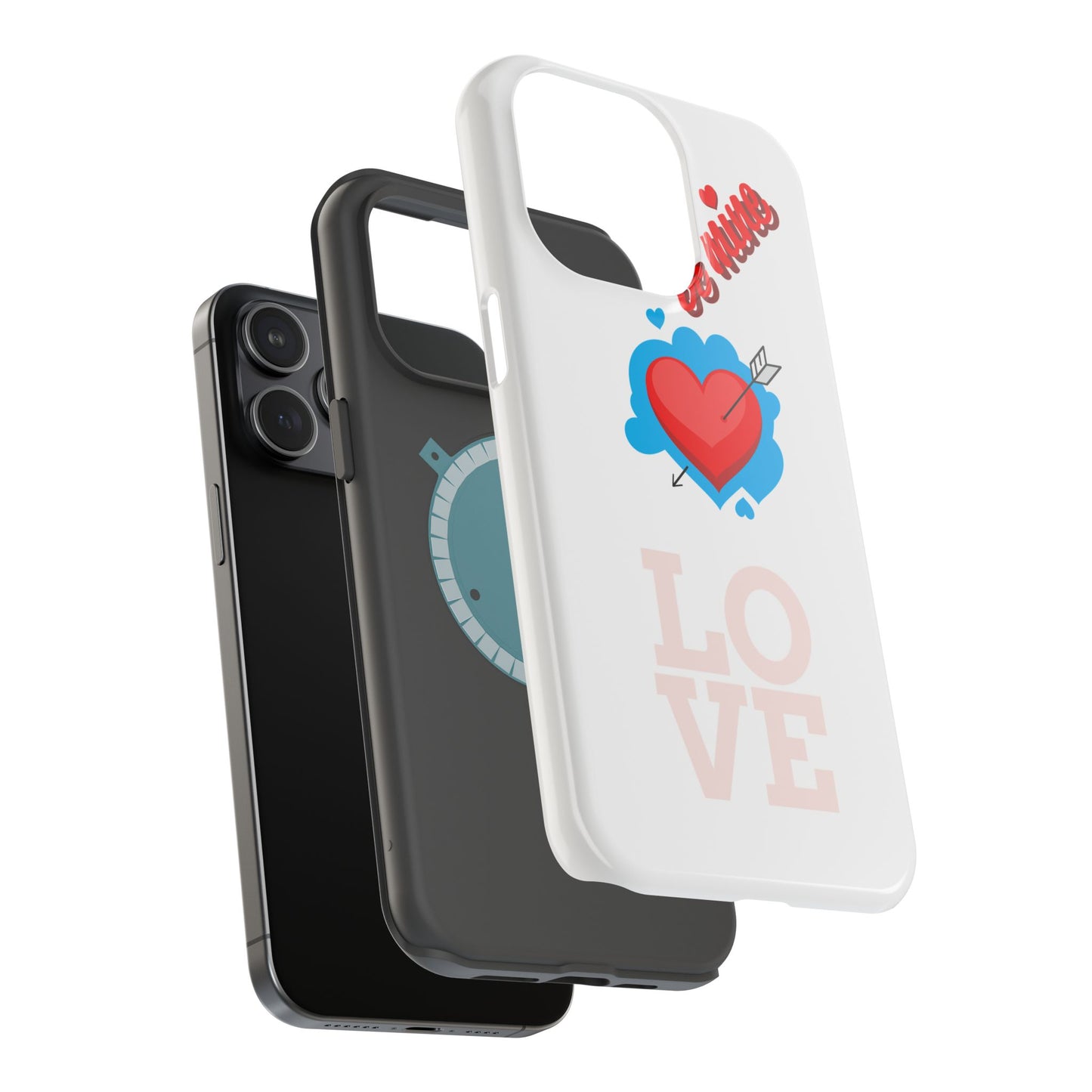 Phone Case — "Be Mine" Heart Love Magnetic Impact-Resistant Case