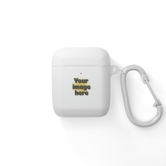 Customizable AirPods Case - Personalized Image or Text Silicone Cover with Carabiner