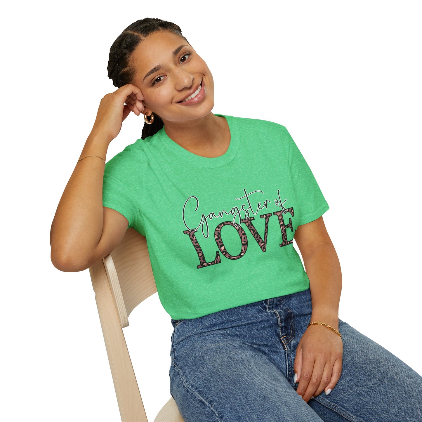 Gangster of Love T-Shirt — Leopard Print Romantic Graphic Tee