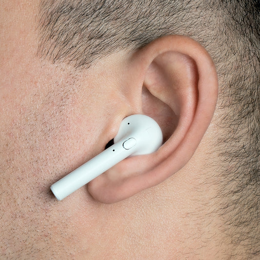 Essos Wireless Earbuds Case — White Charging Case with Crafty Designz Logo