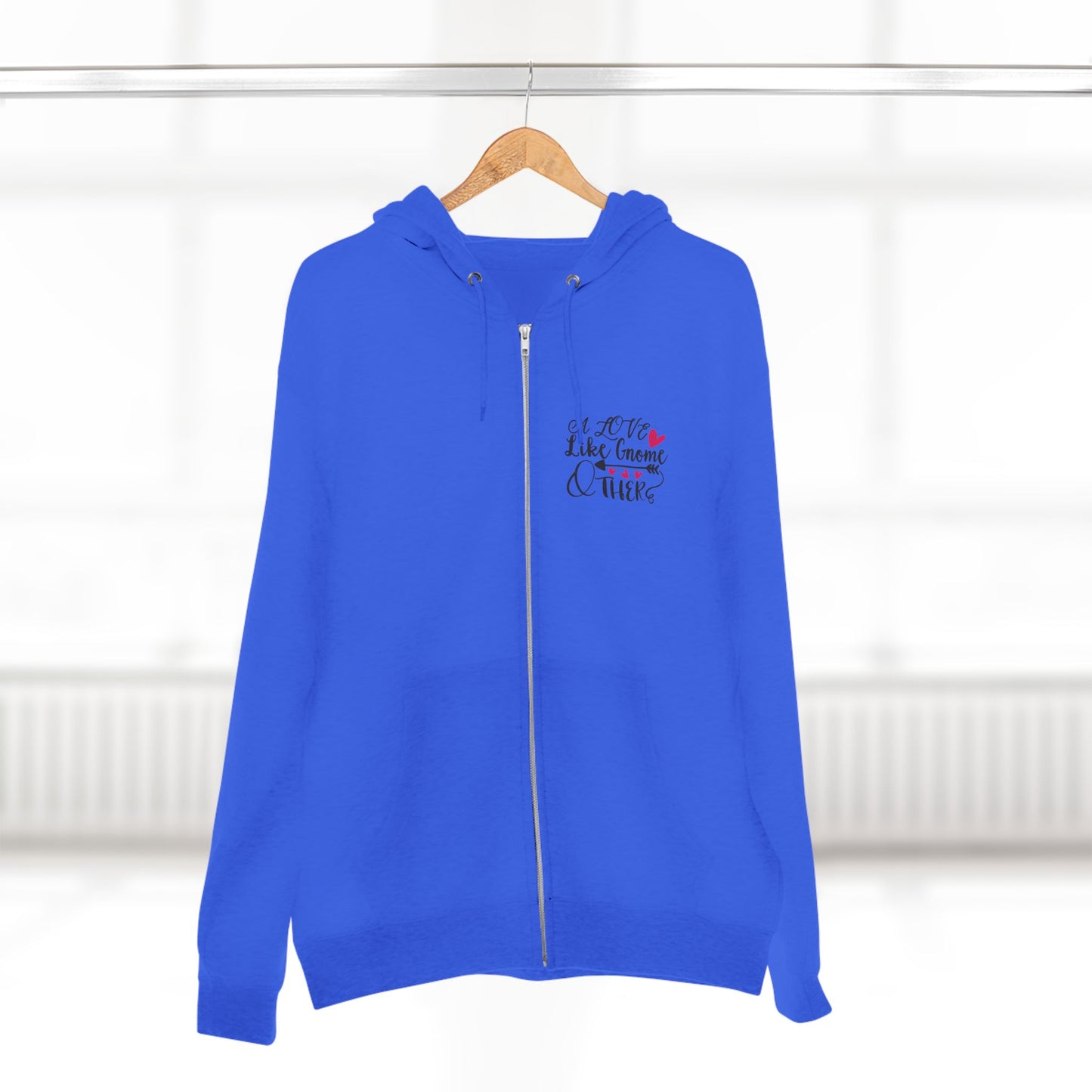 Valentine Gnome Zip Hoodie - Cute Heart Gnome Couples Hoodie