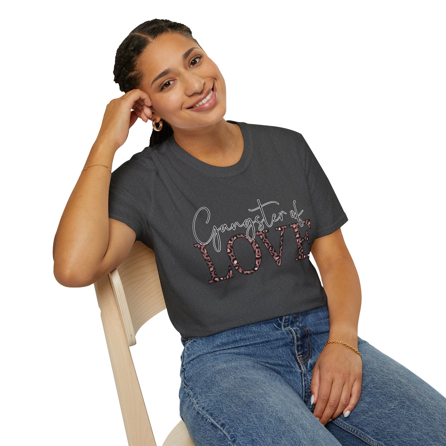 Gangster of Love T-Shirt — Leopard Print Romantic Graphic Tee