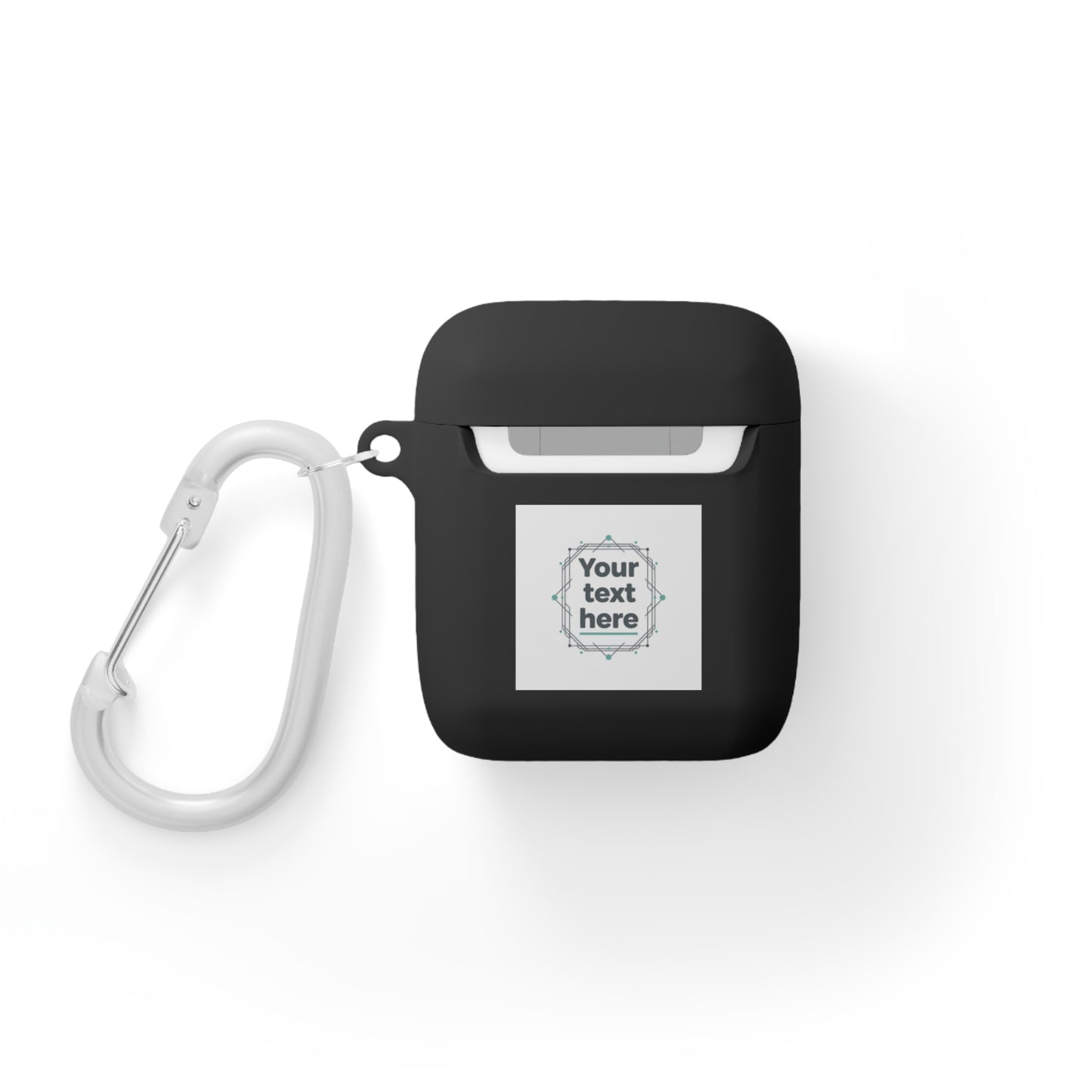 Customizable AirPods Case - Personalized Image or Text Silicone Cover with Carabiner