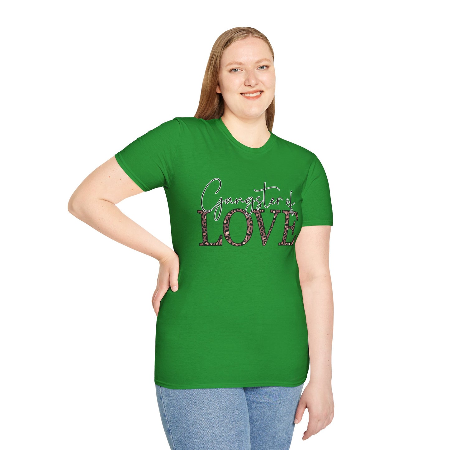 Gangster of Love T-Shirt — Leopard Print Romantic Graphic Tee