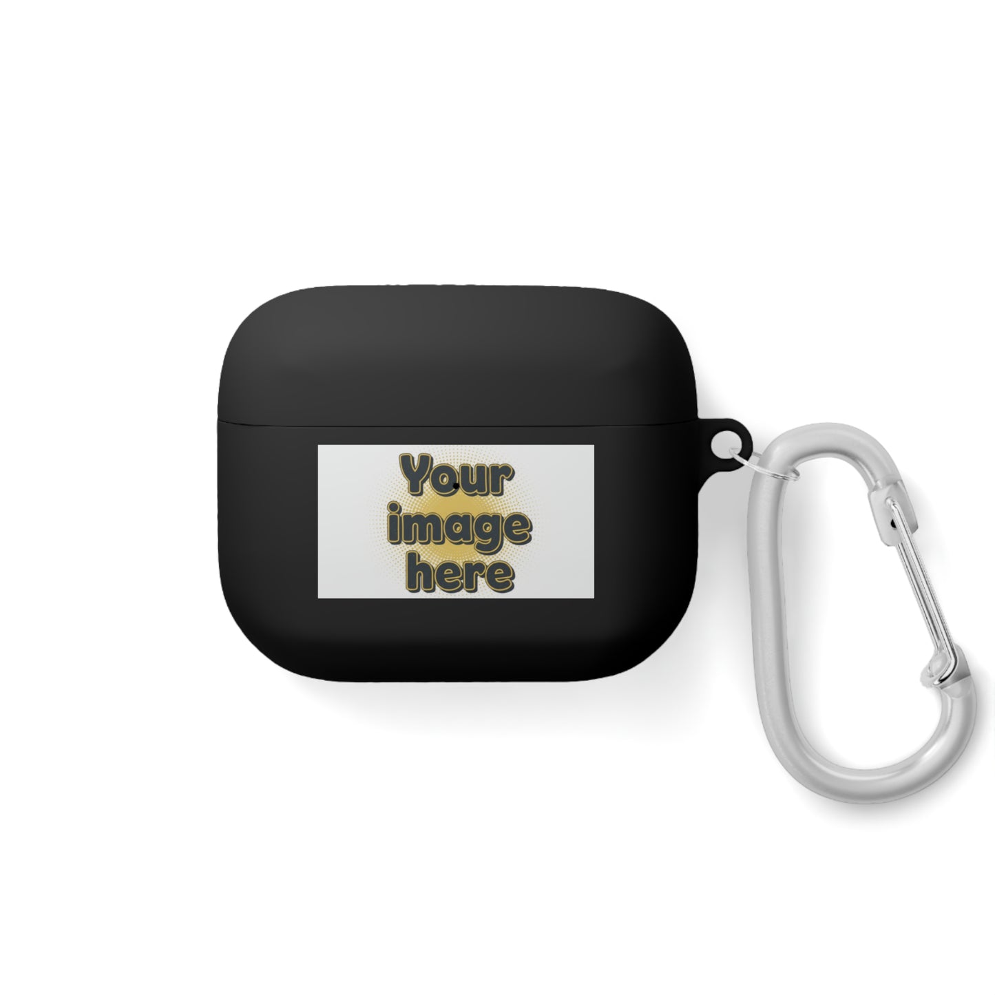 Customizable AirPods Case - Personalized Image or Text Silicone Cover with Carabiner
