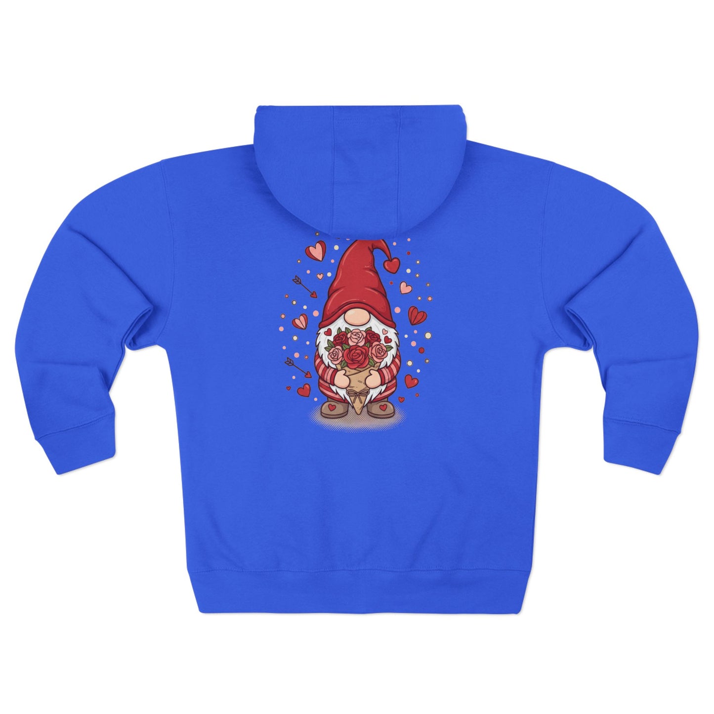 Valentine Gnome Zip Hoodie - Cute Heart Gnome Couples Hoodie