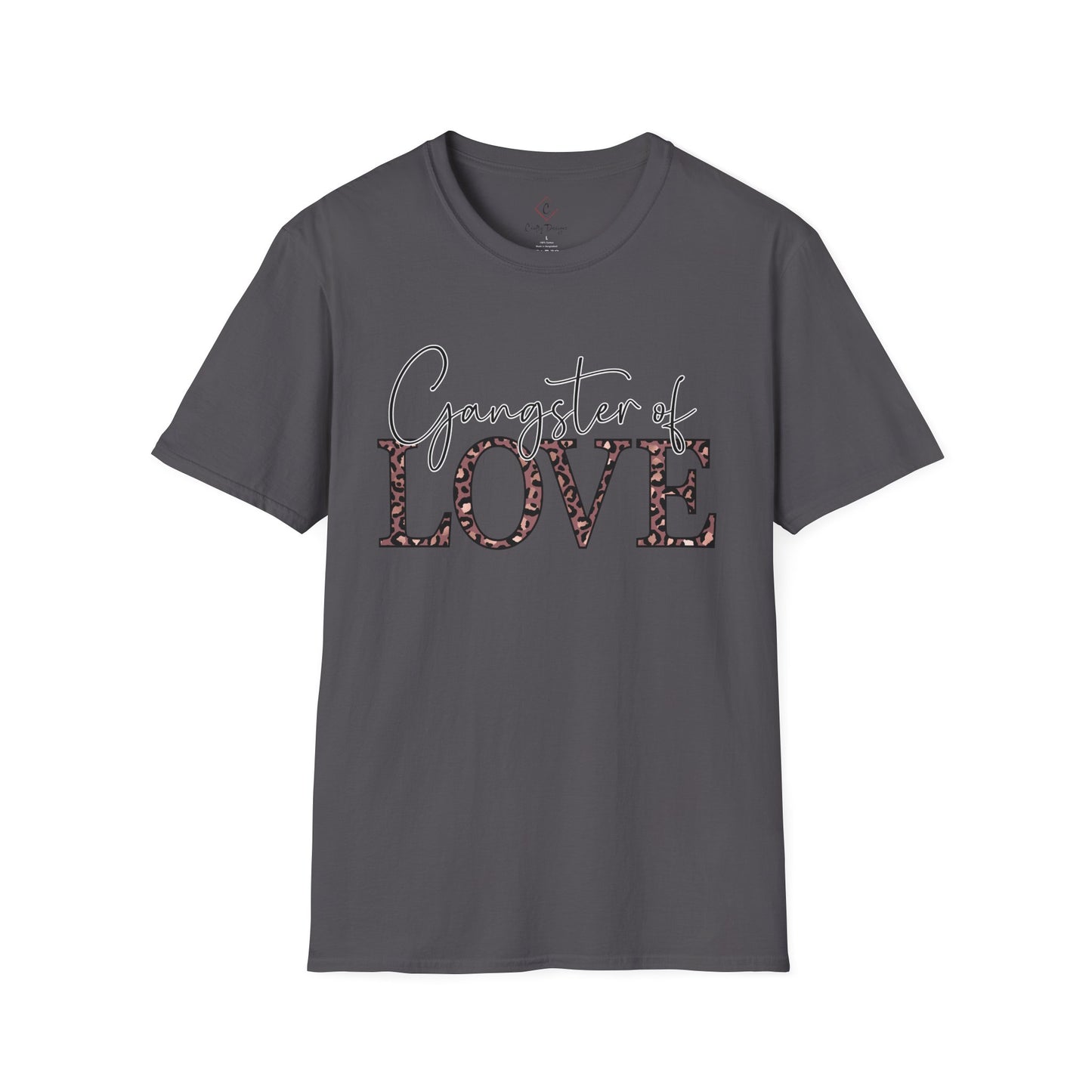 Gangster of Love T-Shirt — Leopard Print Romantic Graphic Tee