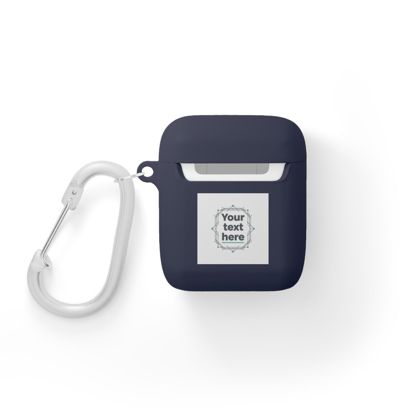 Customizable AirPods Case - Personalized Image or Text Silicone Cover with Carabiner