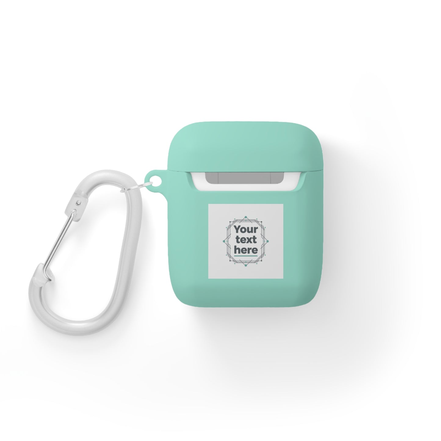 Customizable AirPods Case - Personalized Image or Text Silicone Cover with Carabiner